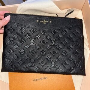 Louis Vuitton Black Embossed Clutch